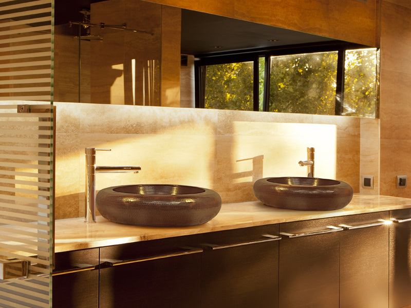 Lavabo Vessel Redondo en Cobre Diseño Melodía
