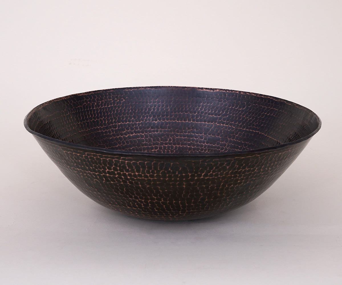 Lavabo Vessel Redondo de Cobre con Bordo Redondeado