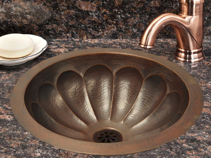 Lavabo Redondo en Cobre con Diseño Calabaza Mi tienda
