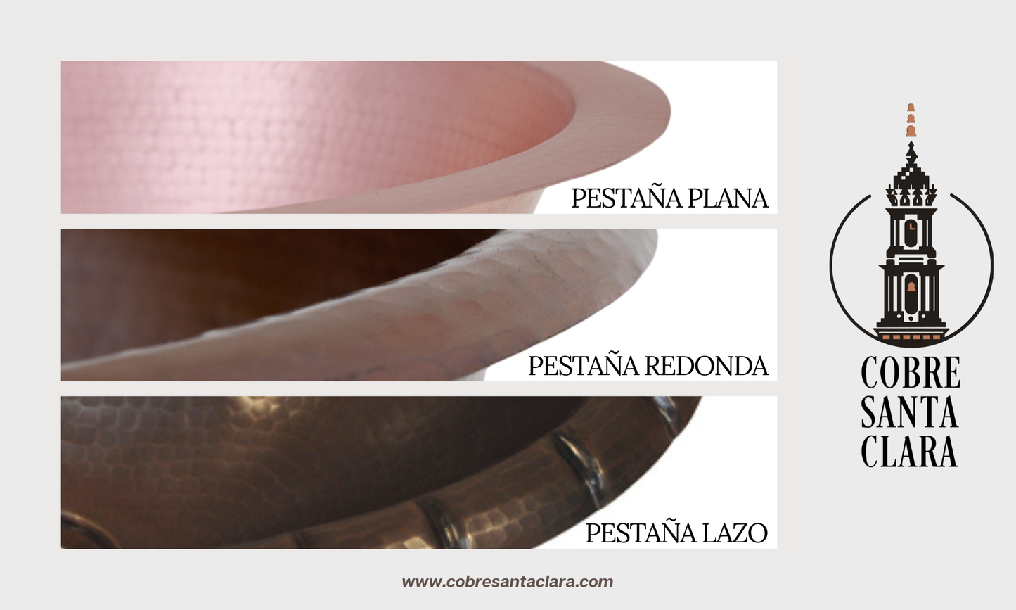 Lavabo Ovalado en Cobre Liso Cobre Santa Clara