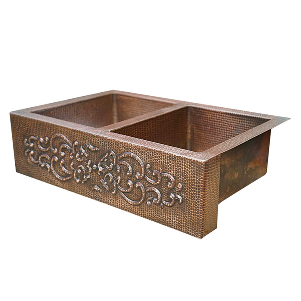 Tarja de Cocina Farmhouse 50/50 en Cobre con Diseño Cobre Santa Clara
