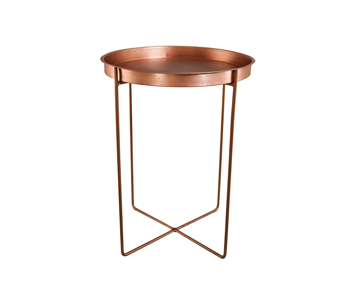 Mesa Lateral en Cobre con Charola Cobre Santa Clara