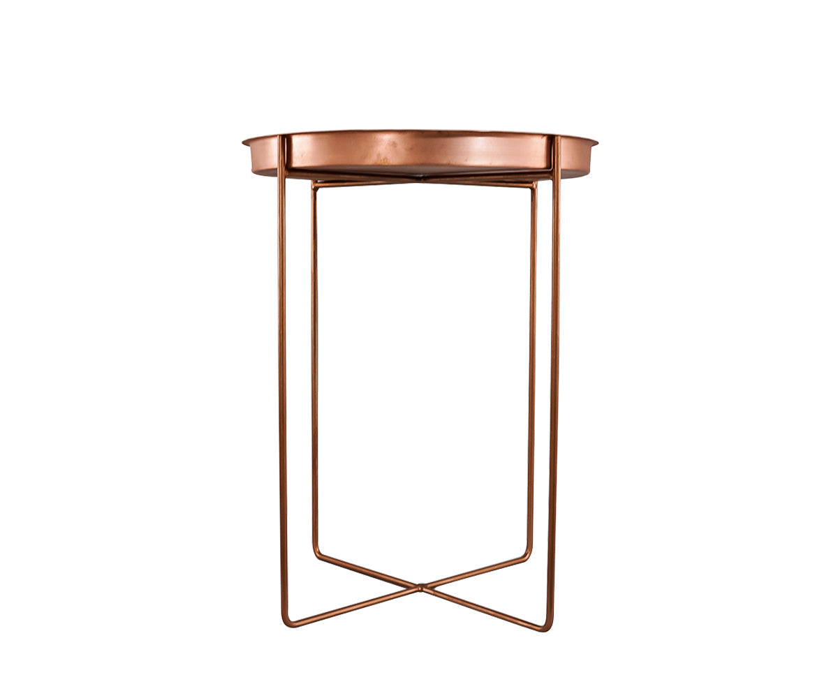 Mesa Lateral en Cobre con Charola Cobre Santa Clara