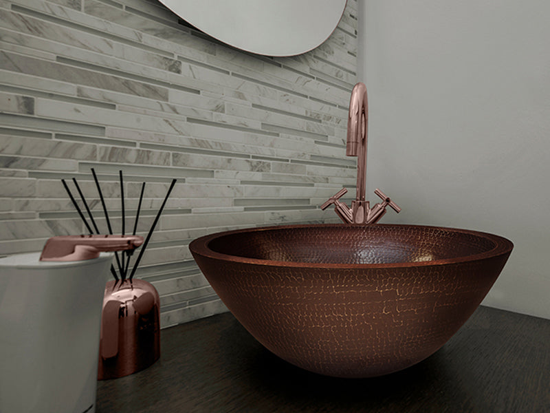 Lavabo Vessel Ovalado en Cobre con Doble Pared Mi tienda